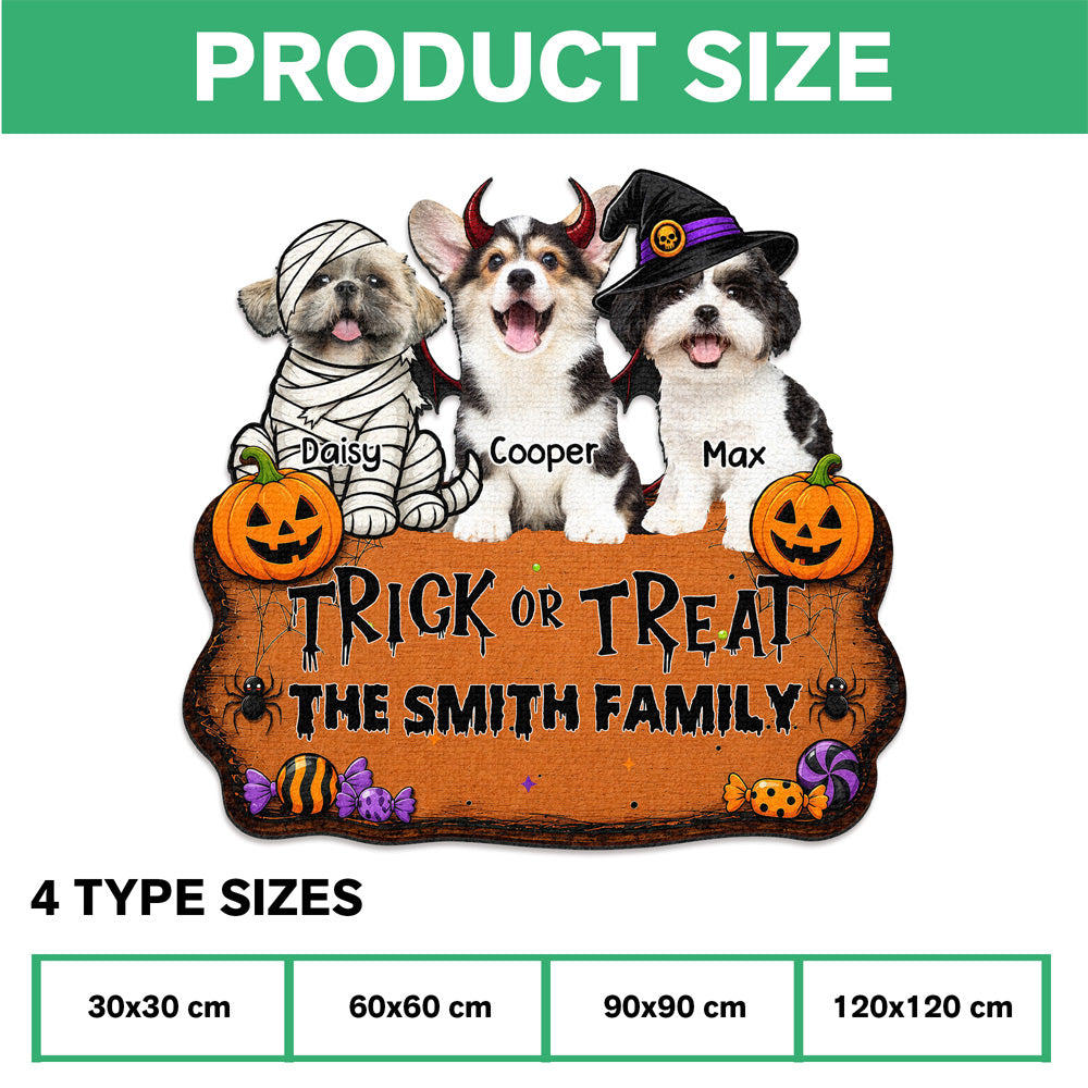 Custom Dog Photo Trick or Treat Halloween Custom Shape Doormat CH07 180182