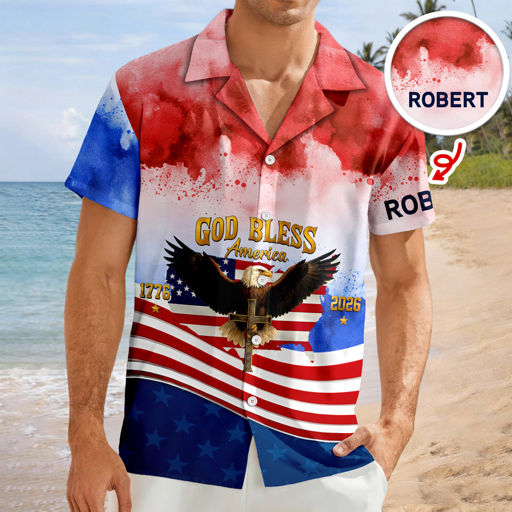 Custom Name 250th United States Of America 1776-2026 Anniversary Patriotic Hawaii Shirt CH07 911296