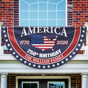 Custom Family Name America 250 Birthday 1776-2026 Pleated Fan Flag TH10 898019