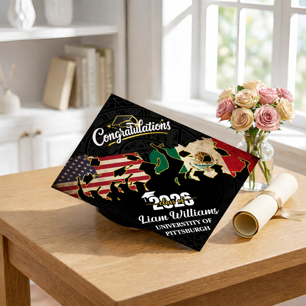 Personalized Grads National Flag Class Of 2026 Graduation Cap Topper LM32 899305