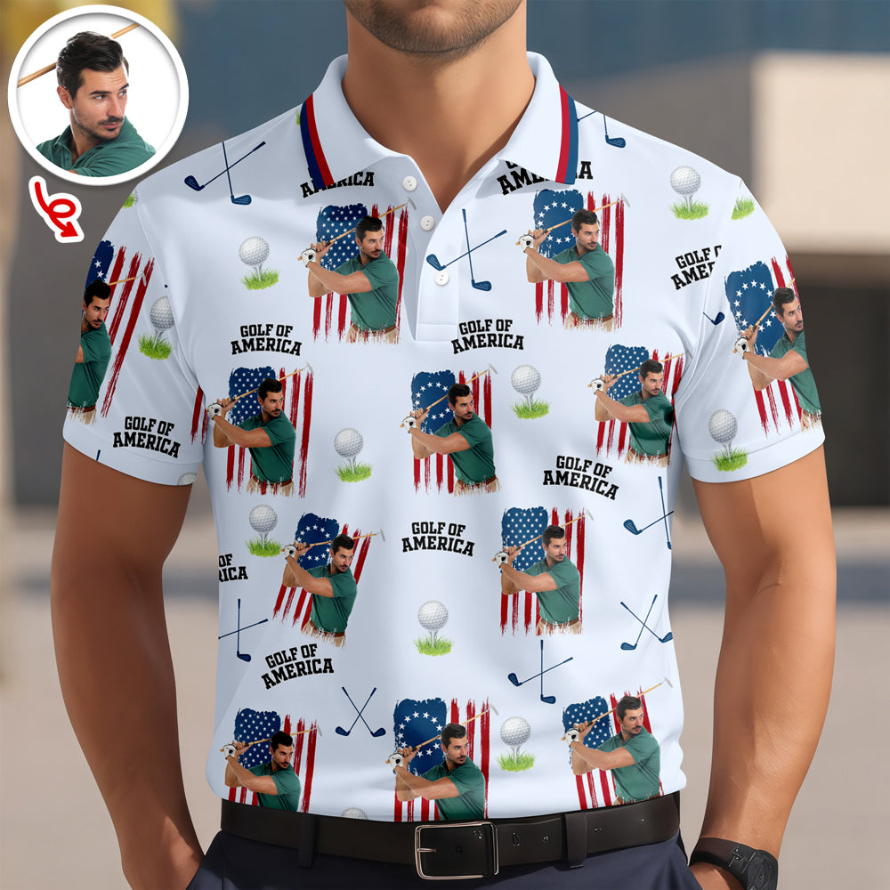 Custom Photo Golf Of America Polo Shirt Gift For Men LM32 899731