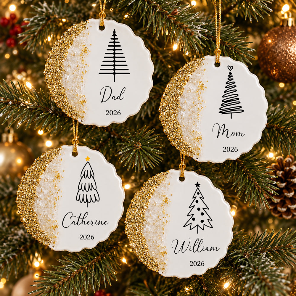 Custom Name Christmas Tree Resin Ornament, Personalized Holiday Decoration, Christmas Keepsake Gift CH07 180506