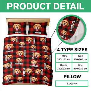 Custom Photo Name Dog Cat Christmas Pattern Quilt Bedding Set LM32 897235