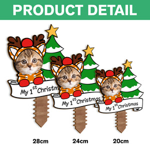 Custom Photo Cat's 1st Christmas Tree Topper Gift For Cat Lovers CH07 899204