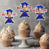 Custom Funny Face Flag Nations Graduation Decoration Cupcake Toppers LM32 893309