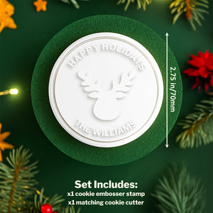 Personalized Custom Name And Christmas Icon Happy Holidays Cookie Stamp TH10 896835