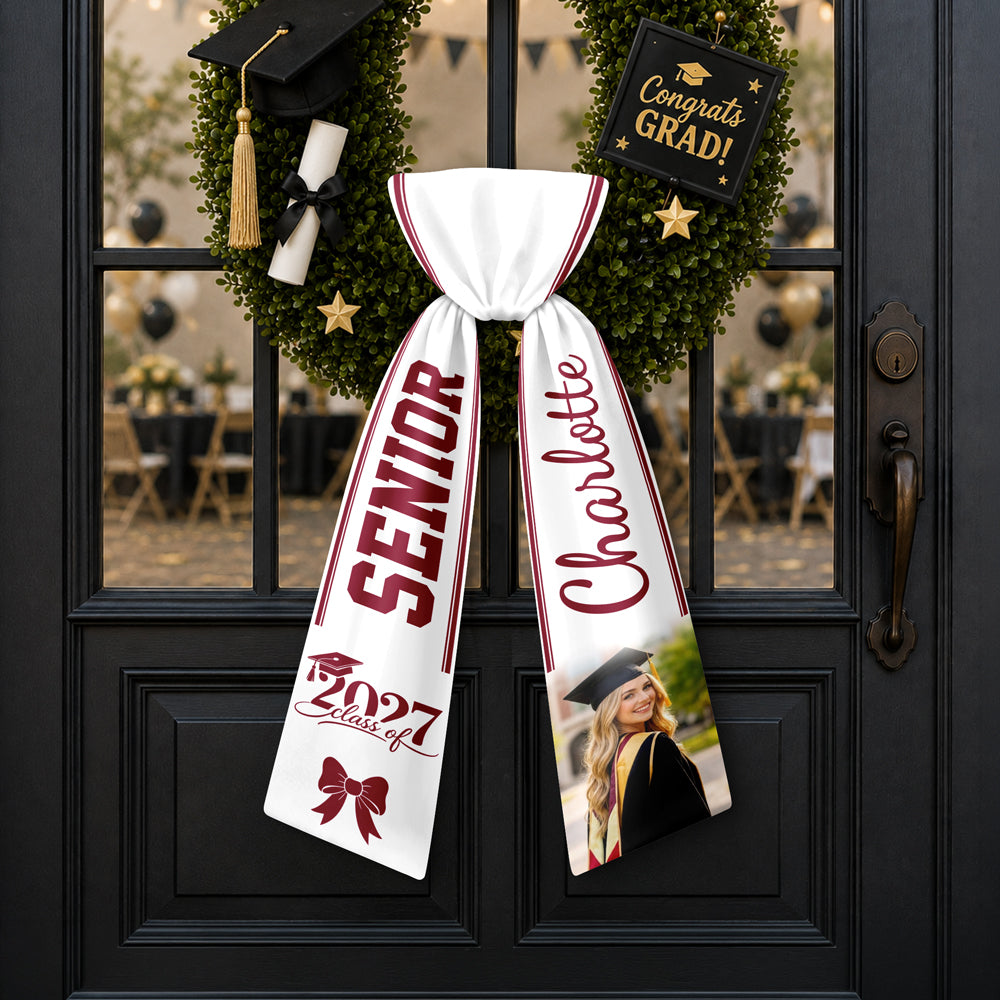 Custom Photo Senior - Class of 2027 Print Wreath Sash Decoration LM32 669913