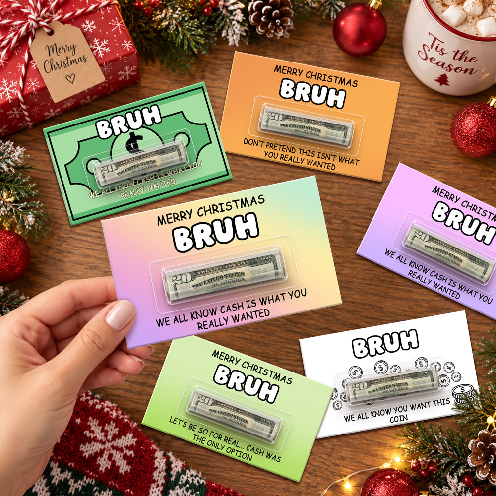 Personalized Funny Merry Christmas Bruh Money Holder Card Gift For Family , Best Friends CH07 180474
