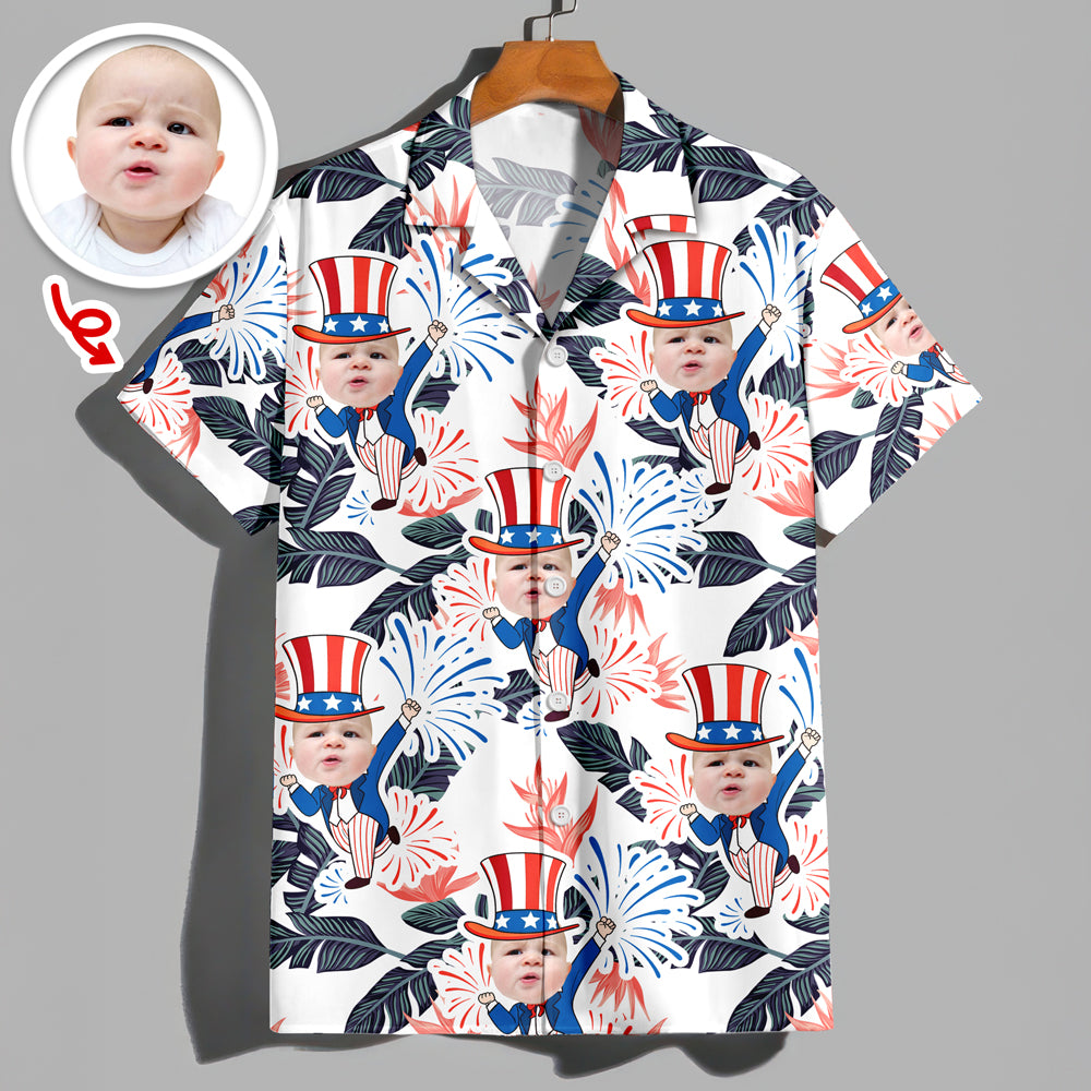 Custom Photo USA 4th of July Tropical Hawaii Shirt LM32 899711