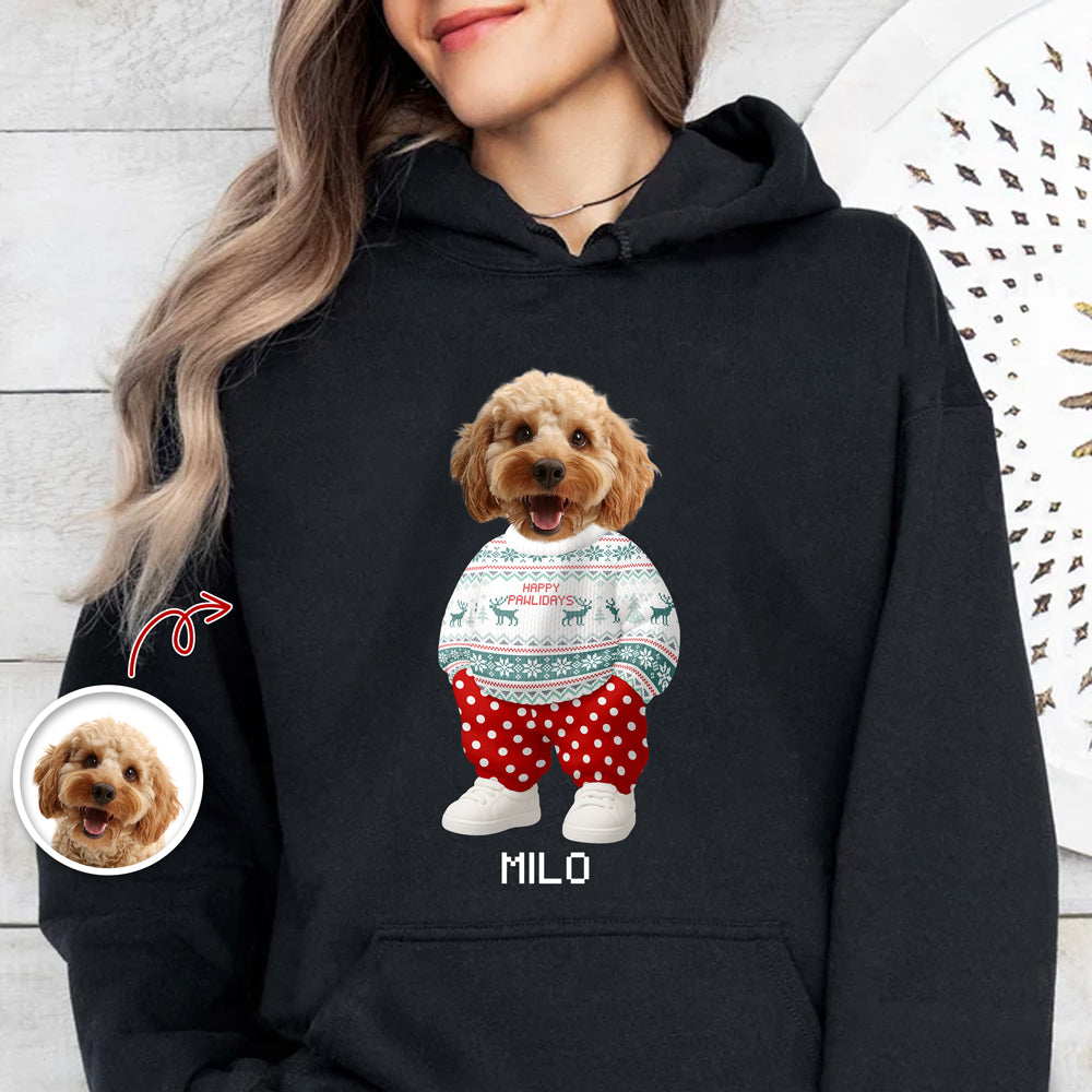 Custom Photo Dog Cat Xmas Clothes Christmas Dark Shirt Gift For Dog Cat Pet Lover HA75 898270