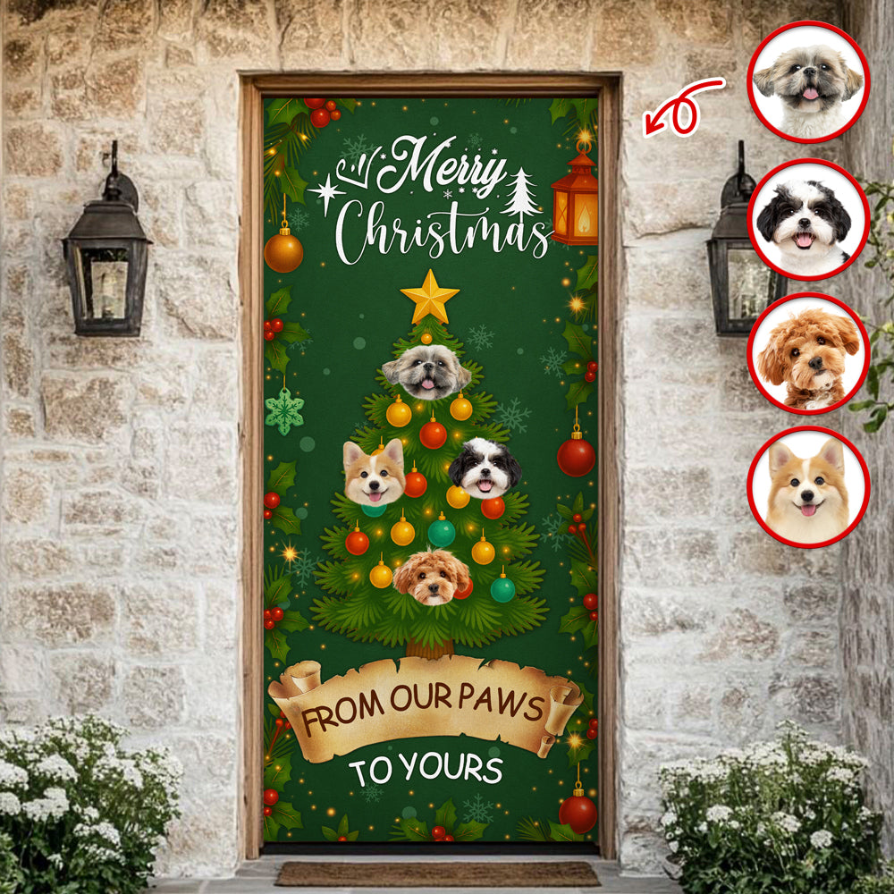 Custom Pet Photo Welcome Door Cover Christmas Gift For Dog And Cat Lovers CH07 899422