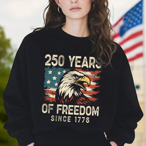 250 Years Of Freedom Since 1776 USA Bald Eagle America Flag Dark Shirt HA75 897366