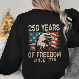 250 Years Of Freedom Since 1776 USA Bald Eagle America Flag Back Side Dark Shirt HA75 897368