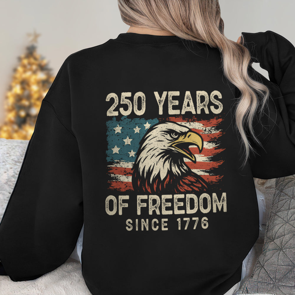 250 Years Of Freedom Since 1776 USA Bald Eagle America Flag Back Side Dark Shirt HA75 897368