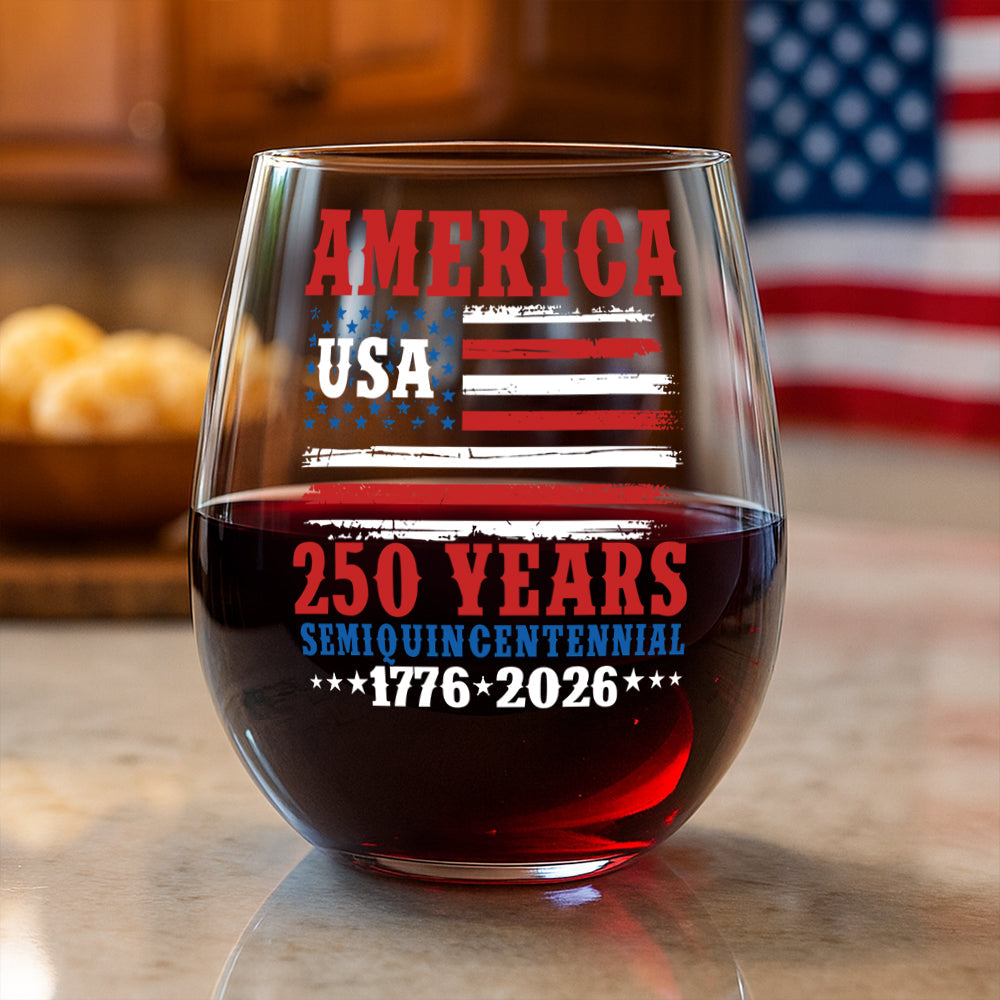 America 250 Years Semiquincentennial Wine Glass TH10 894673