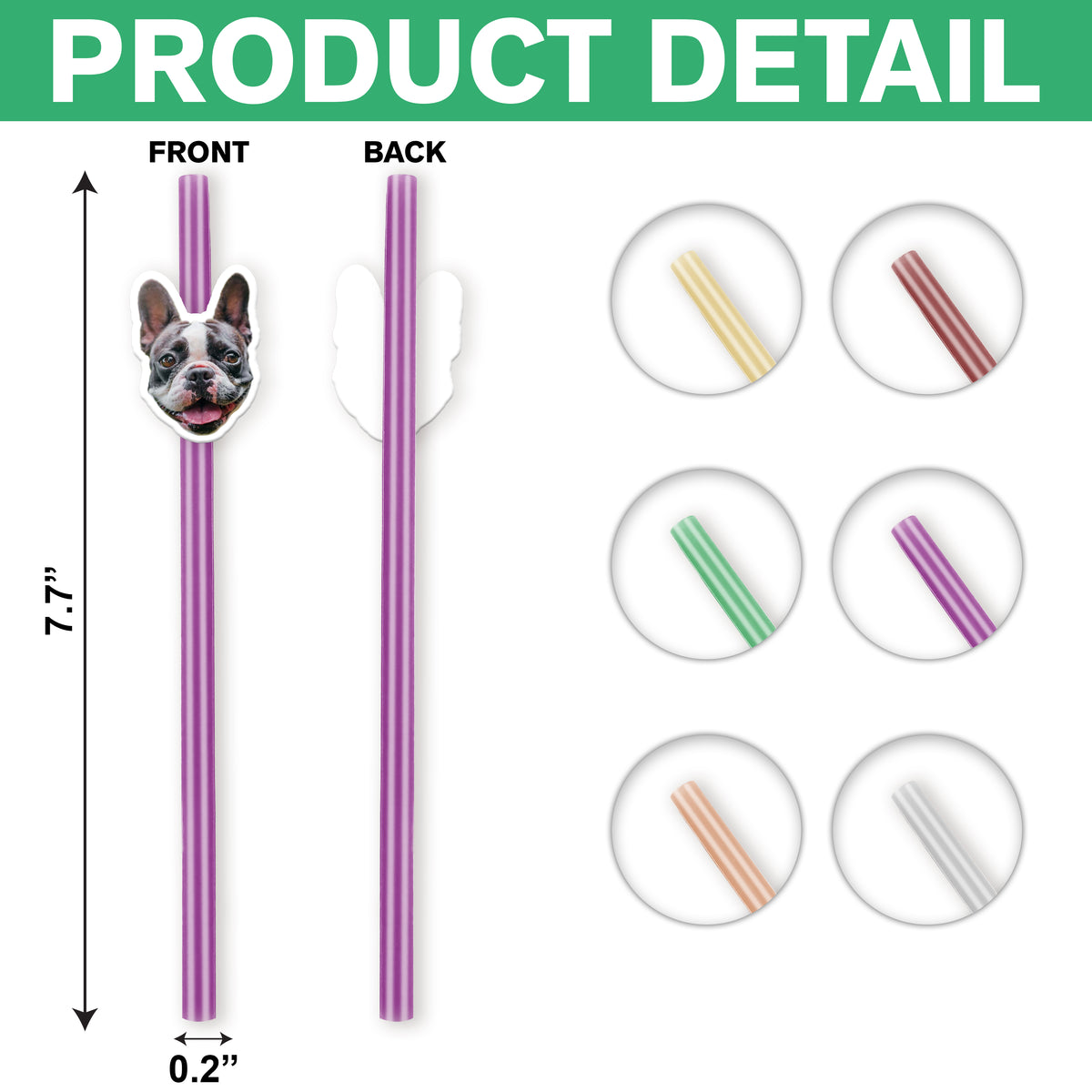 Custom Photo Funny Dog Cat Face Personalized Colorful Straws Birthday Party Decoration LM32 897613