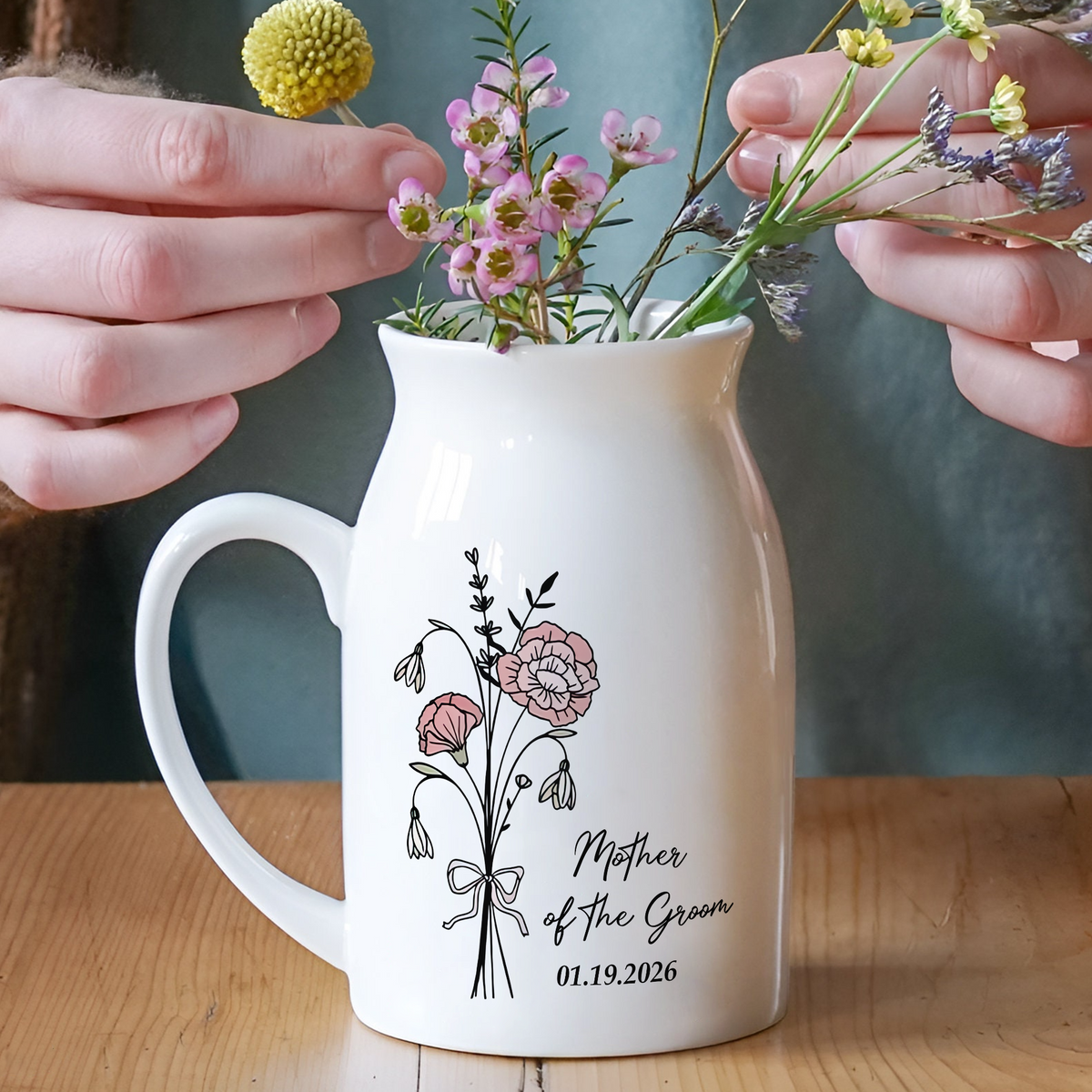 Personalized Mother of the Bride & Groom Flower Vase, Wedding Gift for Mother HO82 901770