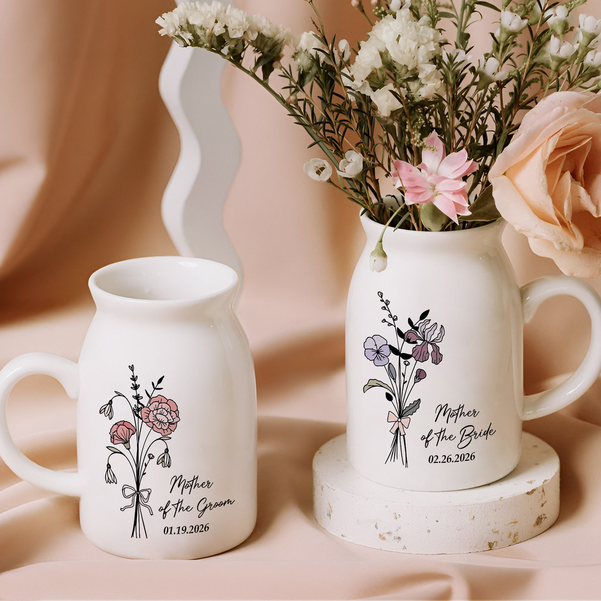 Personalized Mother of the Bride & Groom Flower Vase, Wedding Gift for Mother HO82 901770