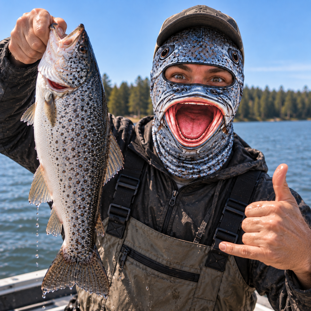 Personalized Funny Fish Face 3D Ski Mask For Fisherman, Fishing Lovers LM32 670419