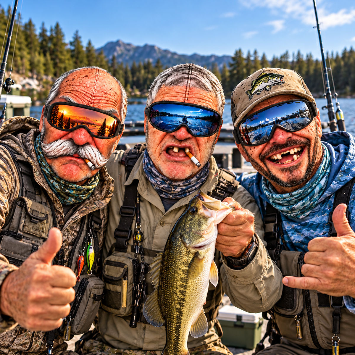 Funny Fishing Old Man Face 3D Mask, Fishing Lovers Gift CH07 180832