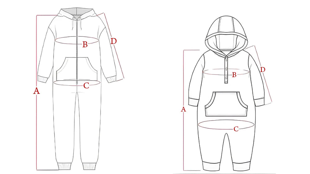 Onesie Pajamas Size Guide