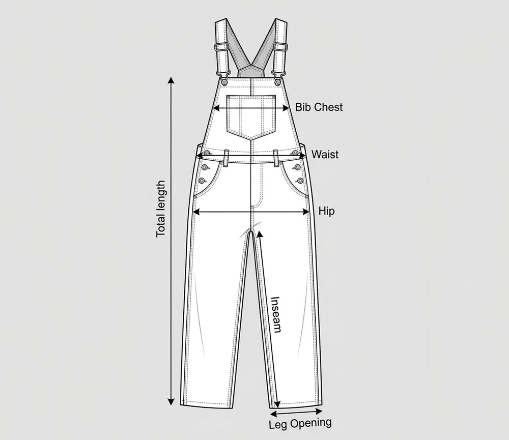 Overall Jumpsuit Size Guide