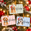 Custom Cute Dog Photo Watercolor Christmas Ceramic Rectangle Ornament CH07 181218