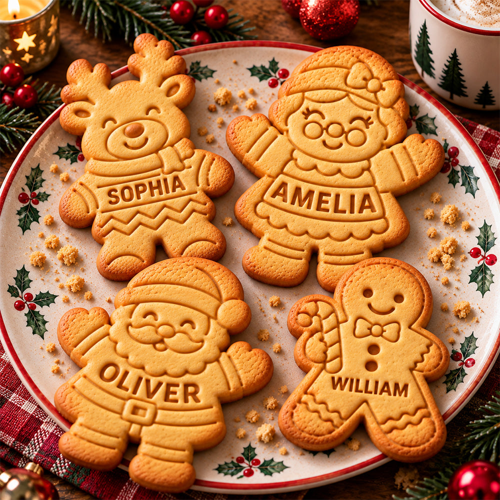 Personalized Gingerbread Characters Cookie Stamp Christmas Gift For Family CH07 181056