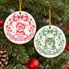 Custom Photo Dog Cat Watercolor Coquette Ceramic Ornament, Personalized Pet Holiday Keepsake HA75 919508