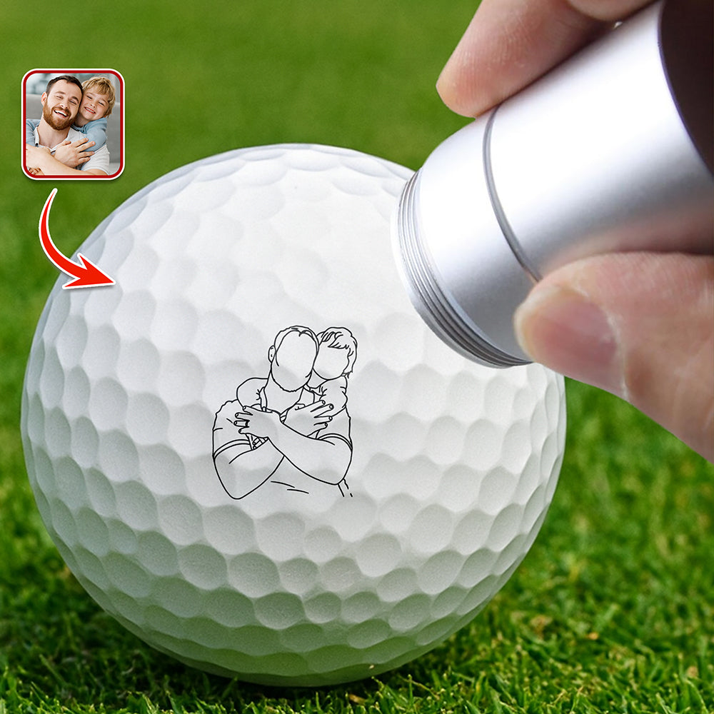 Custom Photo Golf Ball Stamp Box for Dad Father's Day Gift HA75 921102