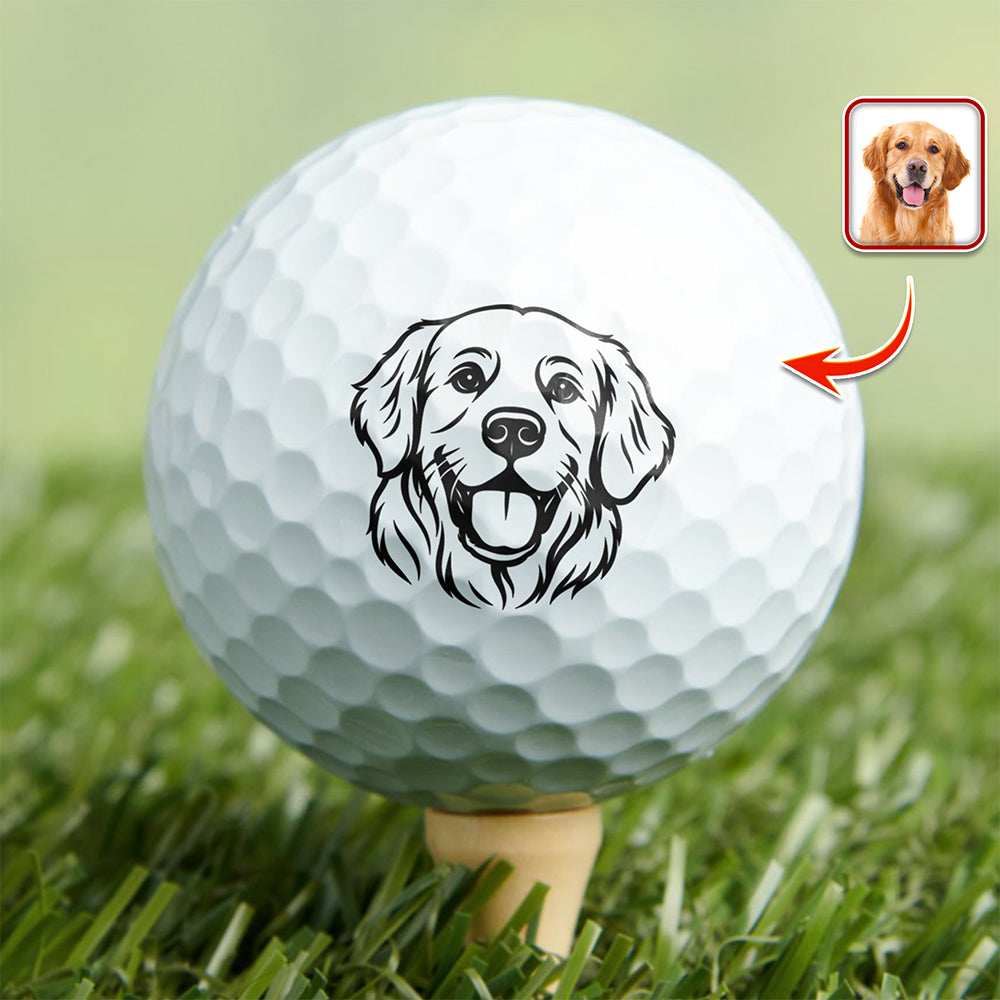 Custom Dog Photo Golf Ball Stamp Box, Golf Club Gift, Golf Lovers Gift TH10 896919