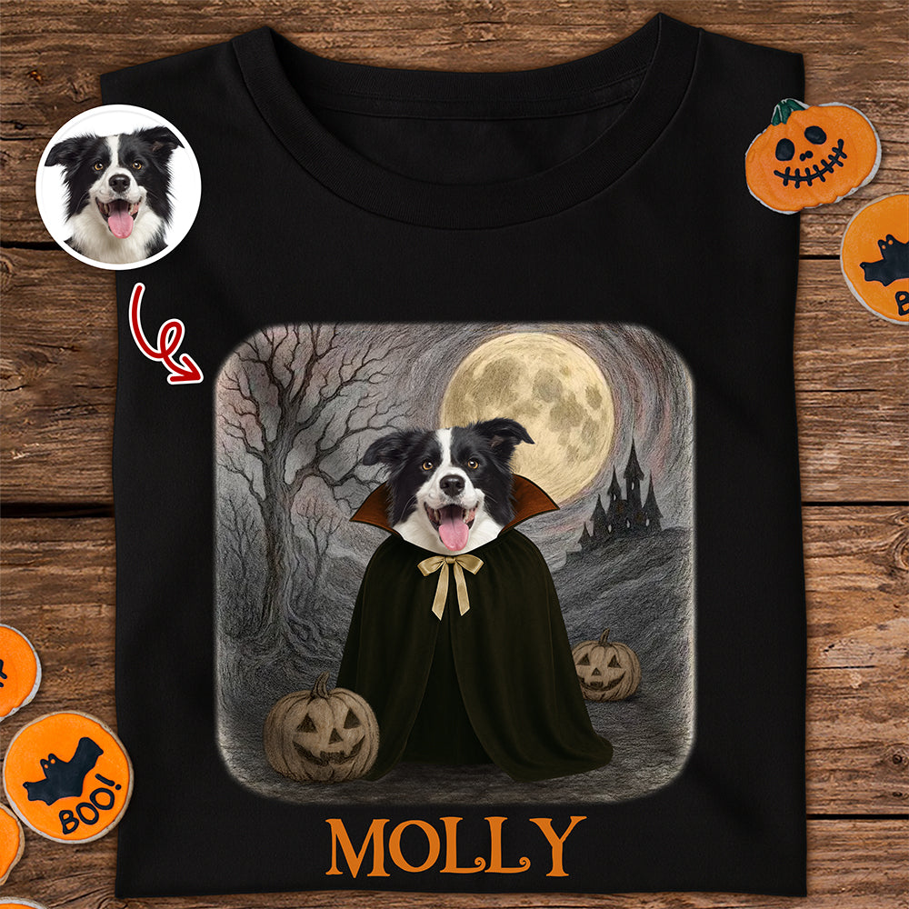 Custom Spooky Cute Dog Halloween Dark Shirt Personalized Dog Lover Gift CH07 899426
