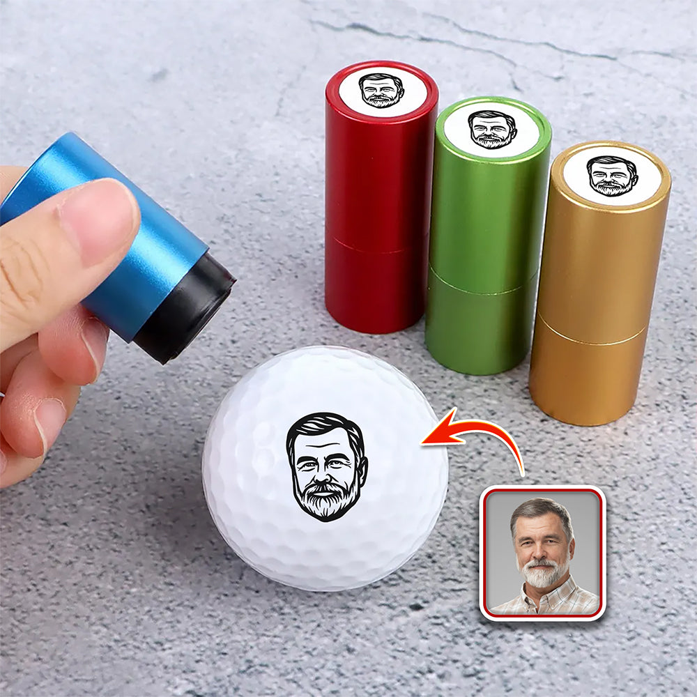 Custom Face Photo Golf Ball Stamp Box, Golf Club Gift, Golf Lovers Gift TH10 896937
