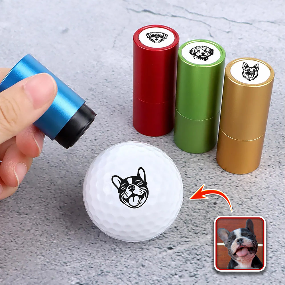 Custom Dog Photo Golf Ball Stamp Box, Golf Club Gift, Golf Lovers Gift TH10 896919