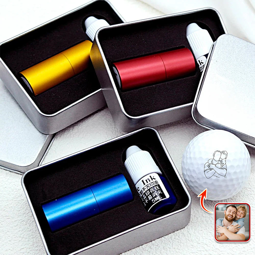 Custom Photo Golf Ball Stamp Box for Dad Father's Day Gift HA75 921102