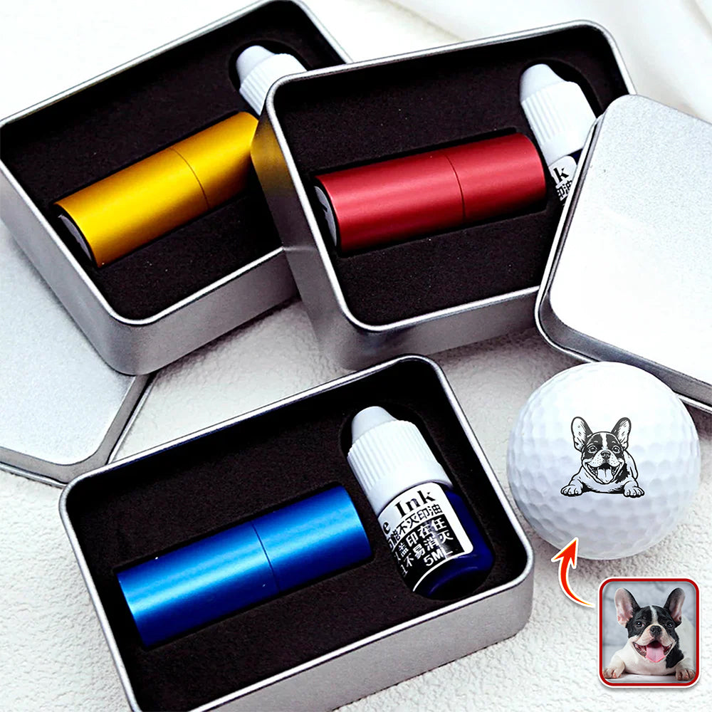 Custom Dog Photo Golf Ball Stamp Box, Golf Club Gift, Golf Lovers Gift HA75 898550