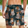 Custom Cat Photo Floral Aloha Pattern Beach Shorts - Gift for Cat Lovers HO82 902416