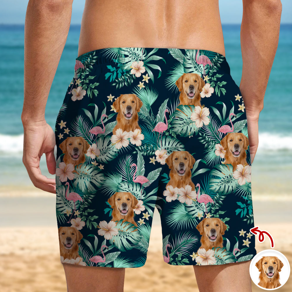 Custom Dog Photo Tropical Vacation Aloha Beach Short HO82 902388