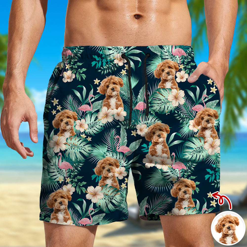 Custom Dog Photo Tropical Vacation Aloha Beach Short Gift For Dog Lover HO82 902632