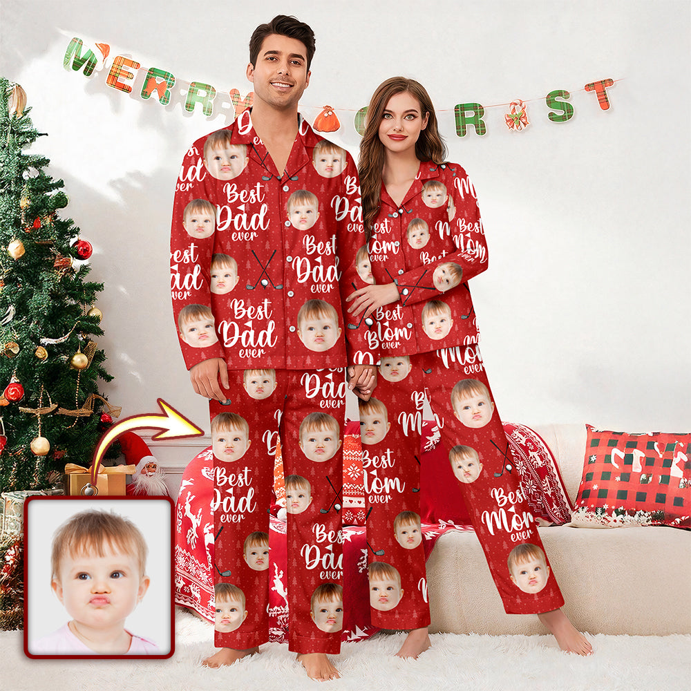 Custom Cute Photo Best Mom Ever Pajamas For Golf Loving LM32 895683