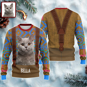 Custom Cat Photo Frozen Christmas Ugly Sweater For Cat Lovers CH07 899956