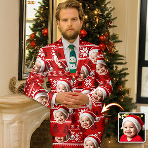 Custom Photo With Christmas pattern Family Men's Suits HO82 900234