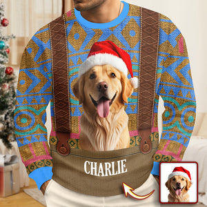 Custom Dog Photo Frozen Christmas Ugly Sweater For Dog Lovers CH07 899954