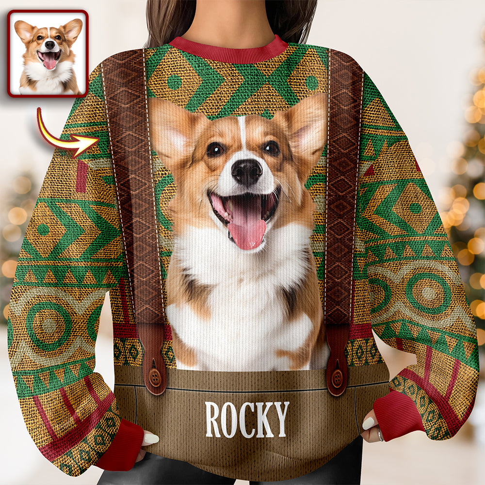 Custom Dog Photo Frozen Christmas Ugly Sweater For Dog Lovers CH07 899954