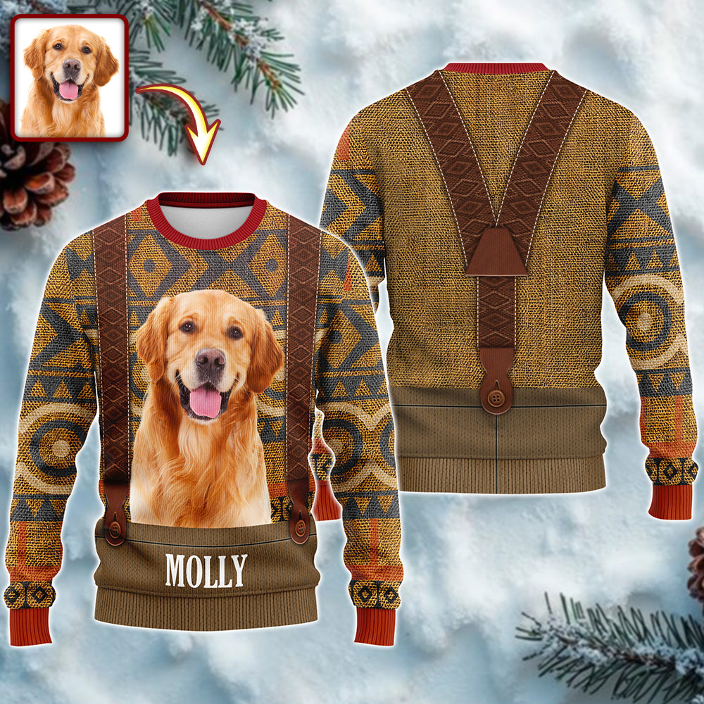 Custom Dog Photo Frozen Christmas Ugly Sweater For Dog Lovers CH07 899954