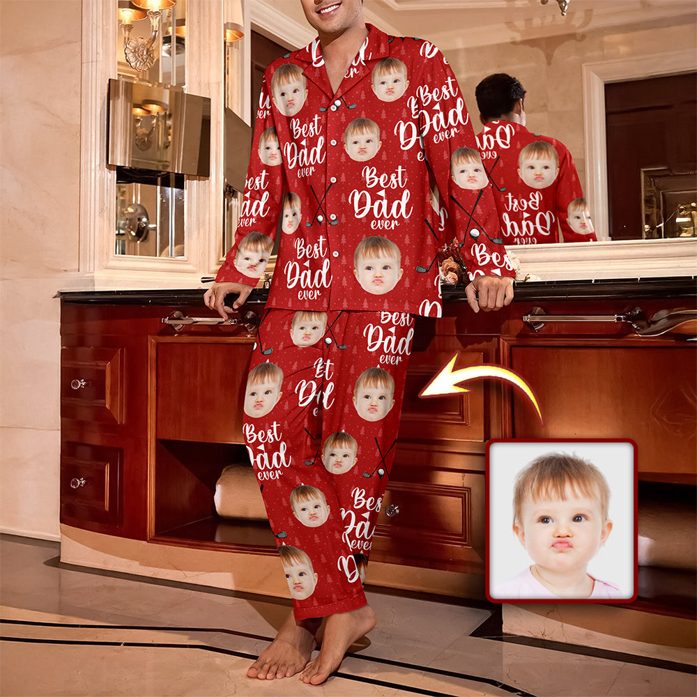 Custom Cute Photo Best Mom Ever Pajamas For Golf Loving LM32 895683