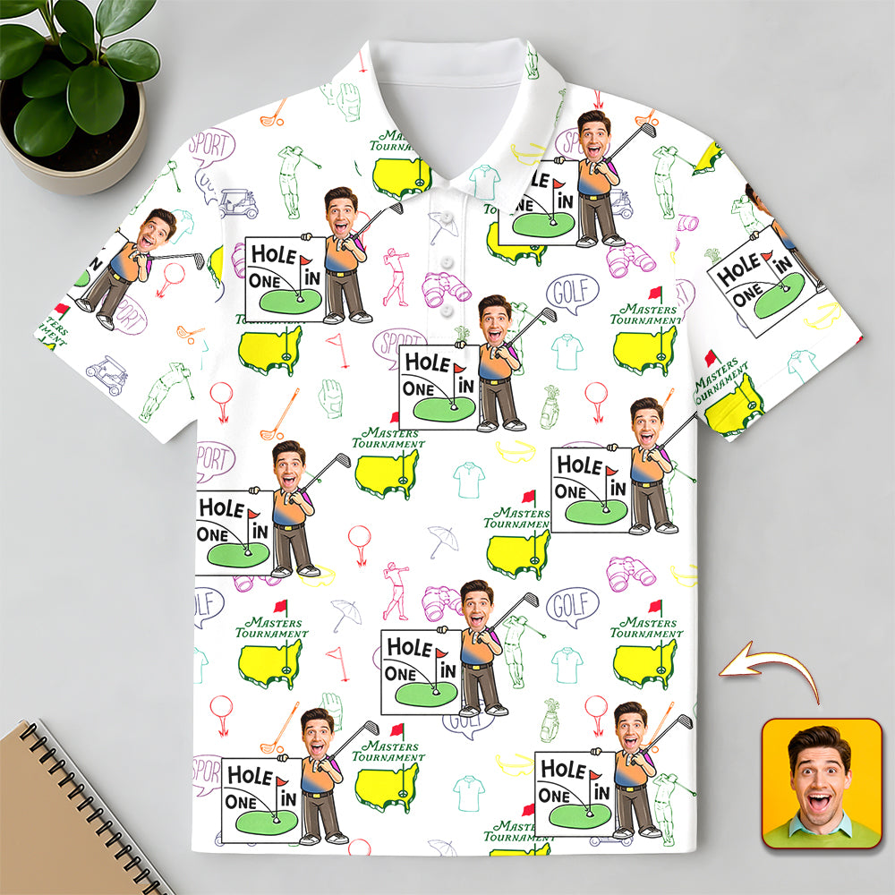 Custom Funny Face Golf Masters Tournament Polo Shirt Personalized Gift For Golfer LM32 897621