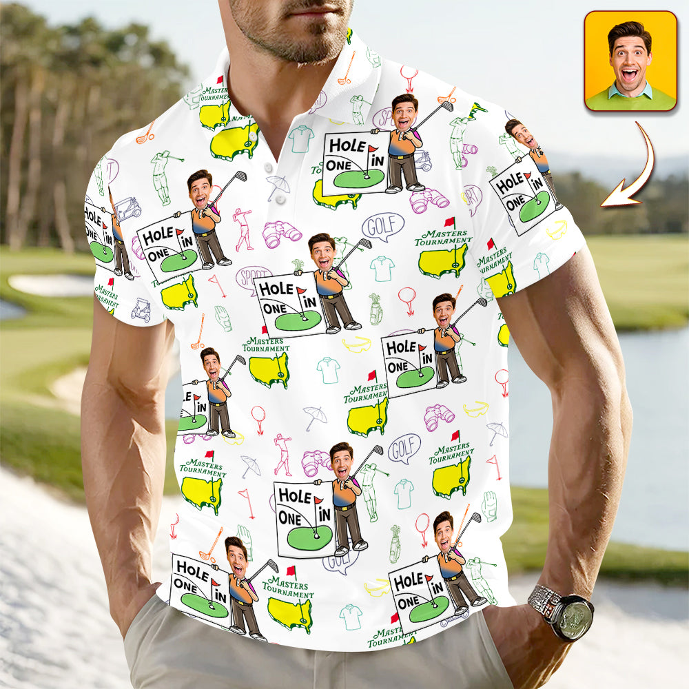 Custom Funny Face Golf Masters Tournament Polo Shirt Personalized Gift For Golfer LM32 897621