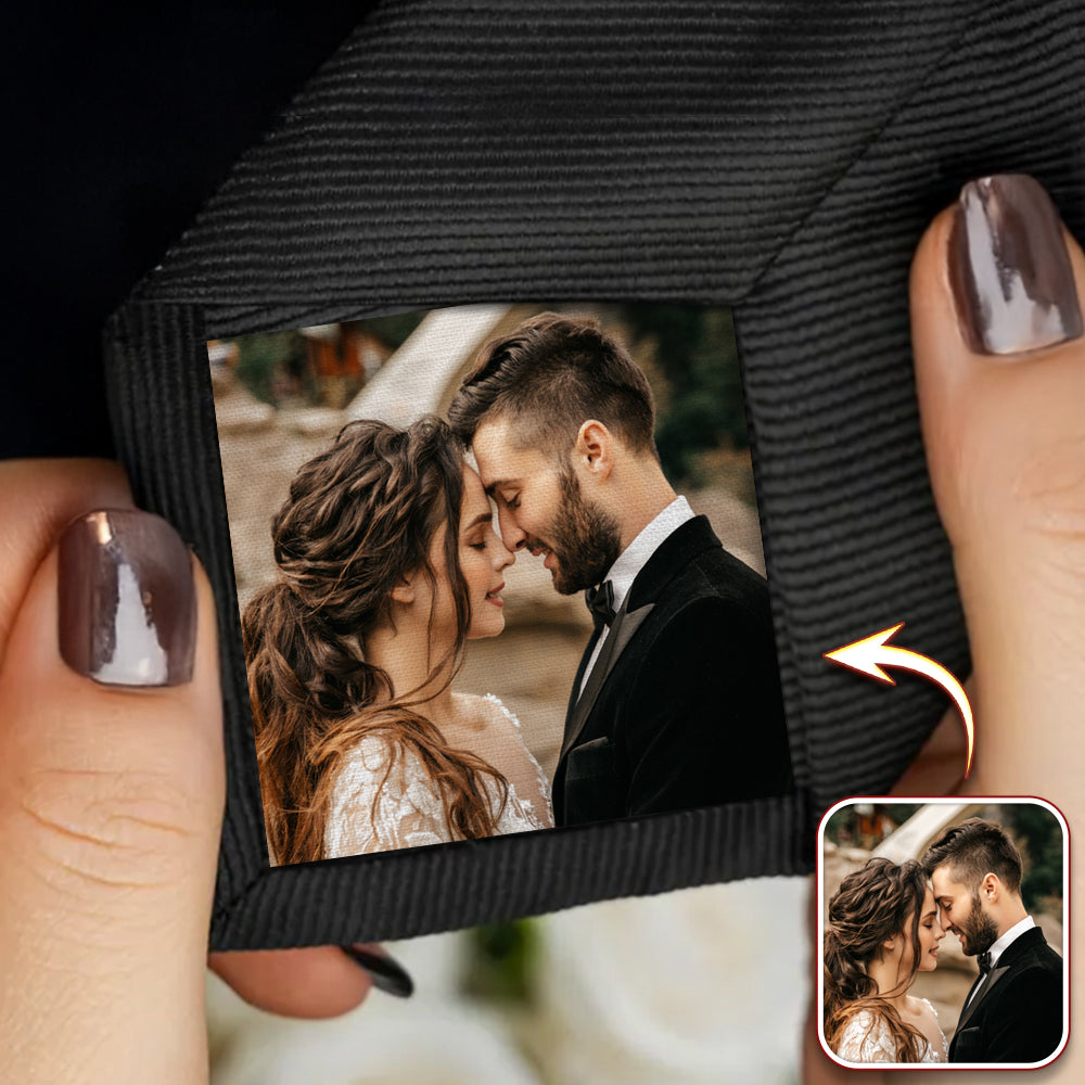 Custom Couple Photo Tie Patch For Men Gift For Him, Wedding Gift HA75 897896