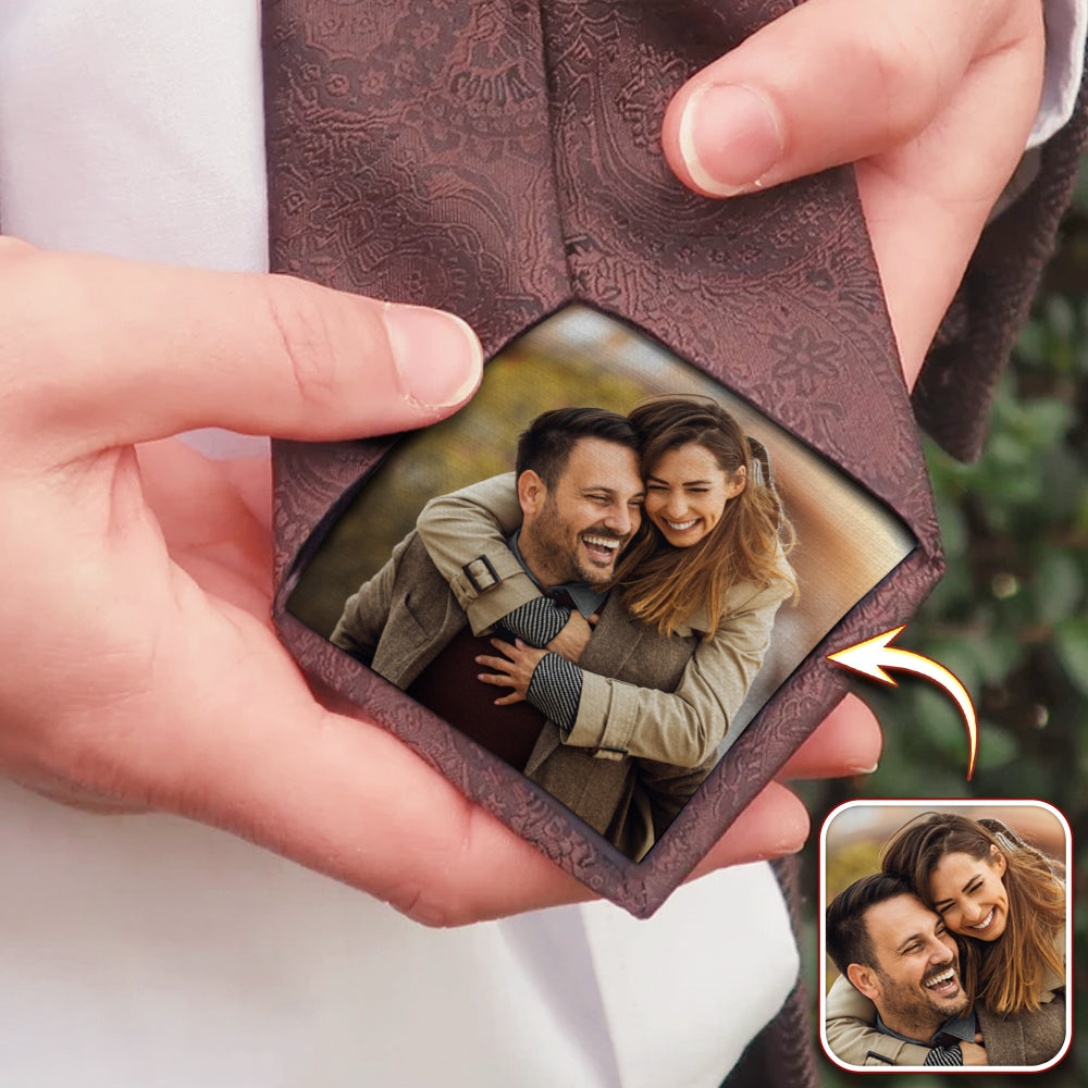 Custom Couple Photo Tie Patch For Men Gift For Him, Wedding Gift HA75 897896
